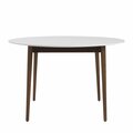 Homeroots Round Wooden Table White & Brown 400752